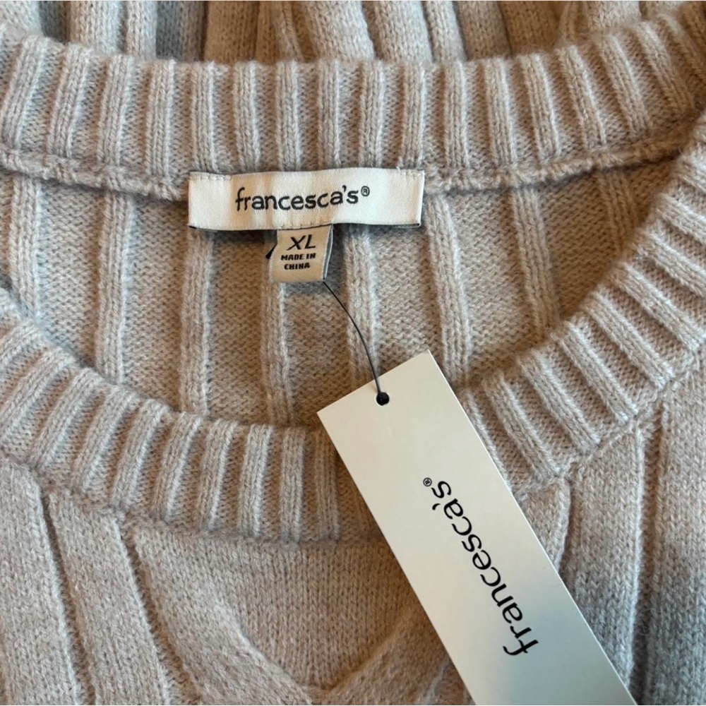 NWT Francesca’s Diane Cable Knit Tie Waist Dress - Picture 4 of 4